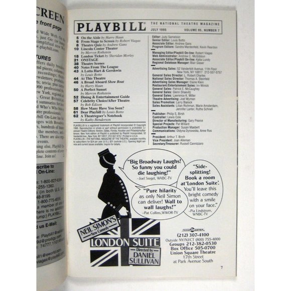 Show Boat Playbill July 1995 Rebecca Luker Mark Jacoby Joel Blum John McMartin - Picture 2 of 7